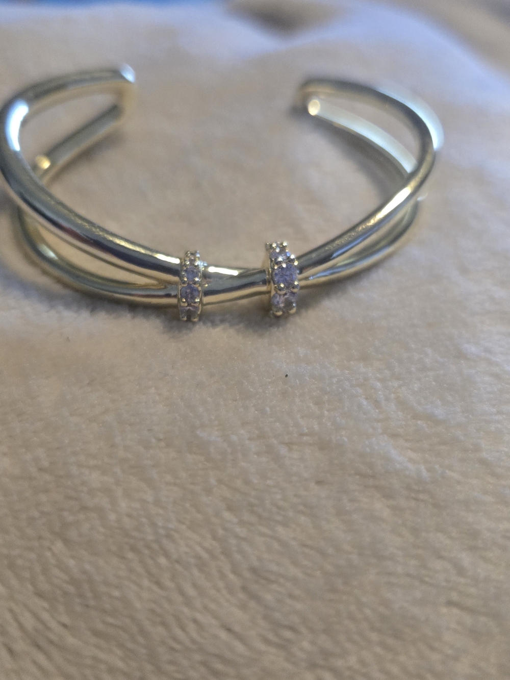 Kendra Scott Gold-Tone Crystal Crossover Cuff Bracelet - Picture 10 of 11